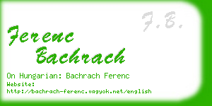 ferenc bachrach business card